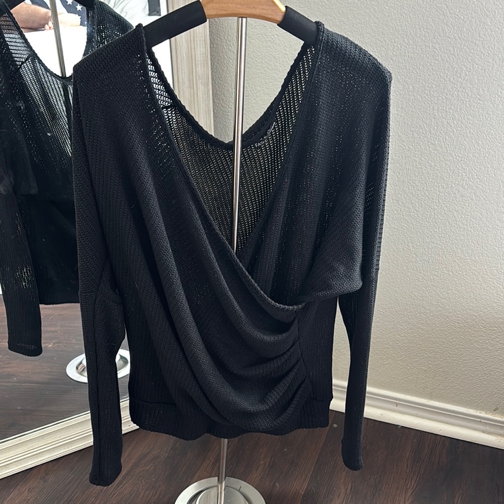 Fashion Nova Black Off-the-Shoulder Sweater